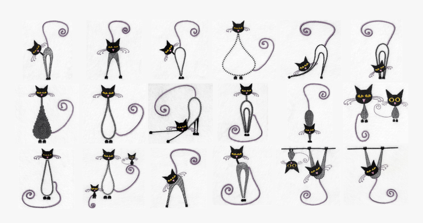 Calico Kitties Embroidery Designs - Illustration, HD Png Download