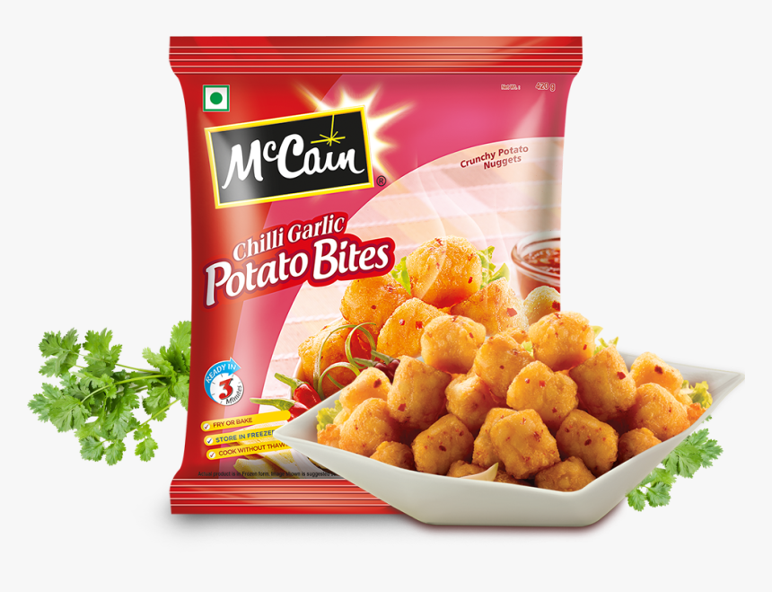 Mccain Crispy Chilli Garlic Potato Nuggets Bites - Mccain Chilli Garlic Potato Bites, HD Png Download