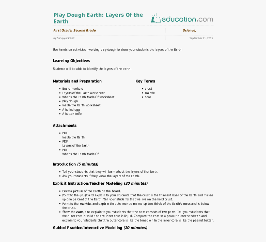 Play Dough Earth Germination Lesson Plans Kindergarten, HD Png