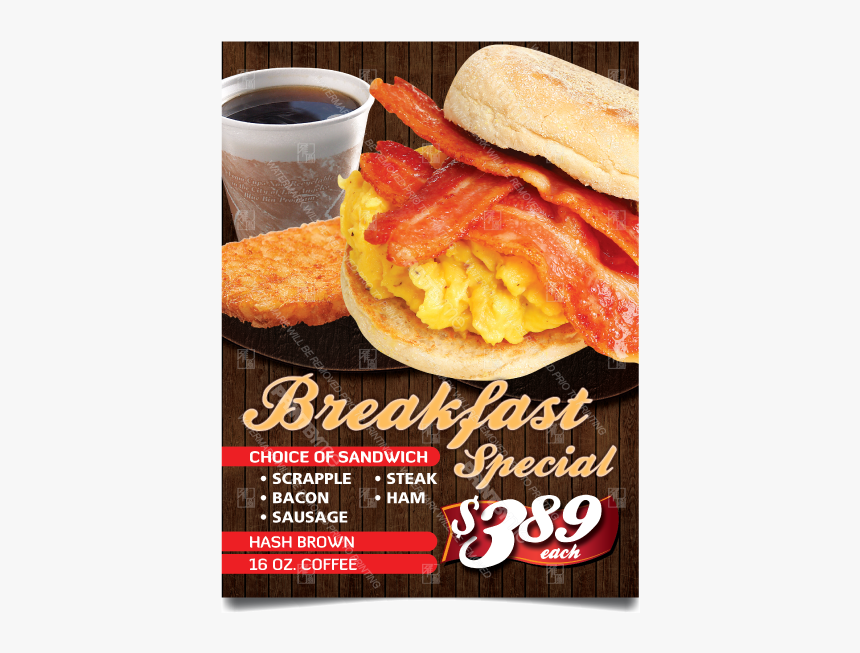 Dn-057 Breakfast Sandwich Special Poster - Coffee And Sandwich Promotion Poster, HD Png Download