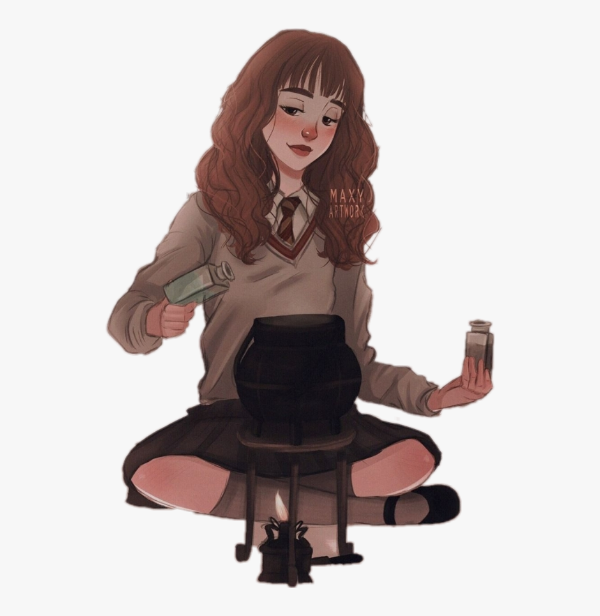 #hermionegranger #hermione #granger #potion #draw #sticker - Hermione Granger Drawing Cartoon, HD Png Download