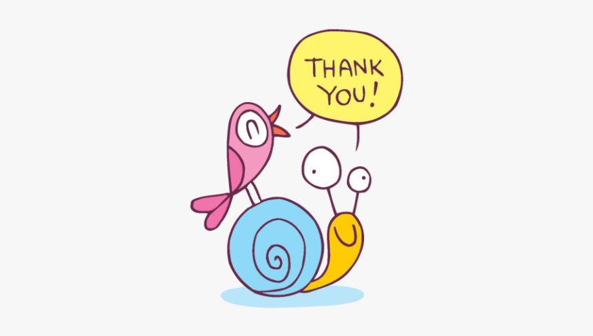 A Bird Saying Thank You While Sitting On A Snail - Thank You Snail, HD Png Download