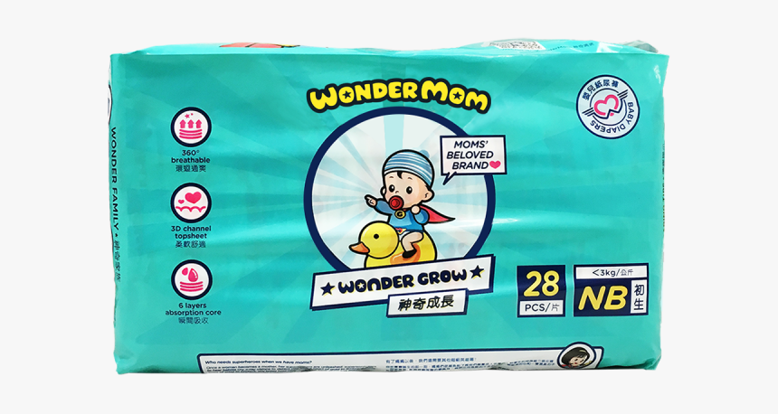 Wondermom® Baby Diapers - Packaging And Labeling, HD Png Download
