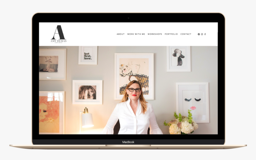 Feminine And Elegant Squarespace Website Design Example - Led-backlit Lcd Display, HD Png Download