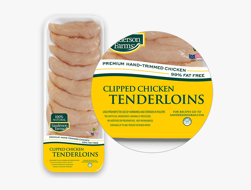 Premium Clipped Chicken Tenderloins - Sanderson Farms Chicken Tenders, HD Png Download