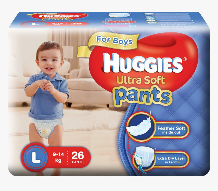 Huggies Ultra Soft Pants For Boys L-26 - Huggies Pants For Boys, HD Png Download
