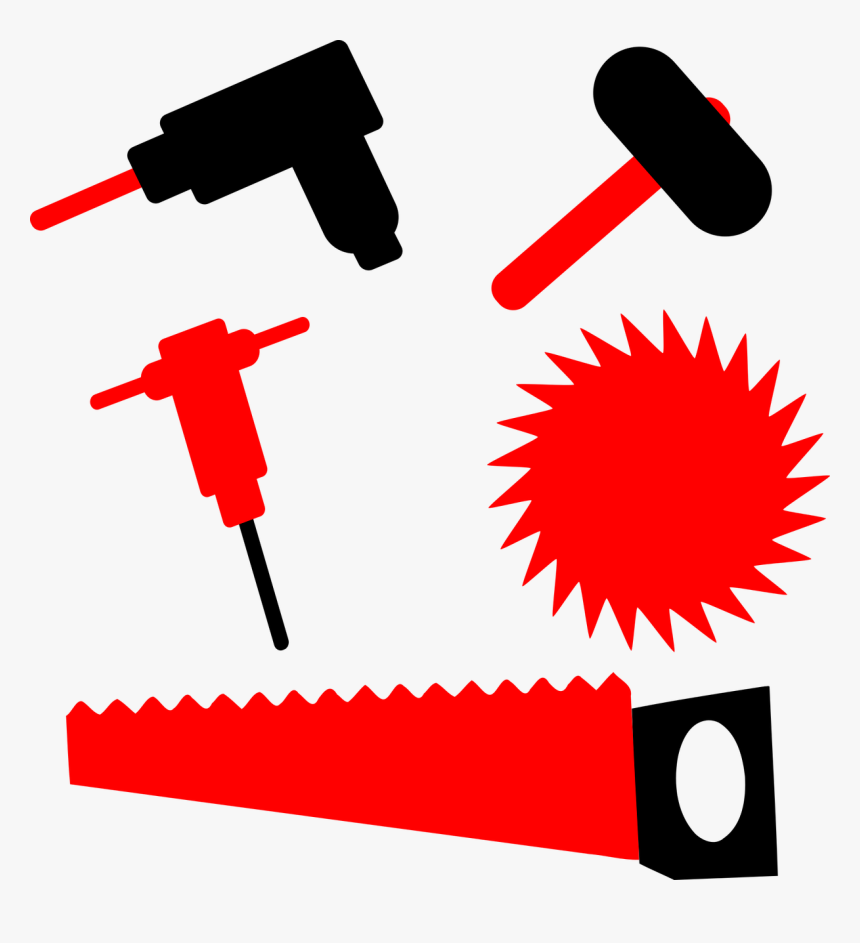 Drill, Hammer, Sledgehammer, Saw, Circular Saw - Bloody Saw Blade, HD Png Download