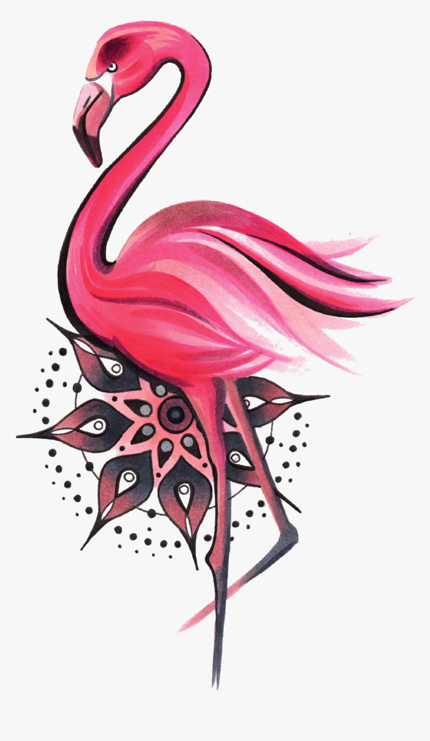 Временная Тату Фламинго И Мандала - Flamingo Mandala, HD Png Download