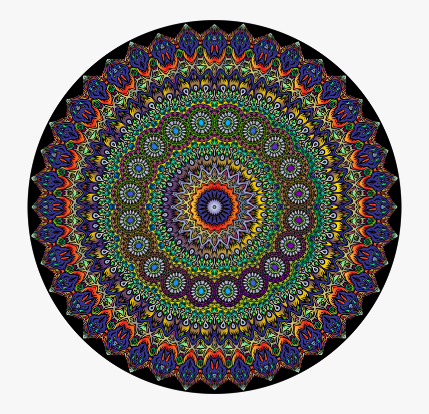 Mandala Hippie Psychedelia Hinduism Color - High Quality Product Logo, HD Png Download