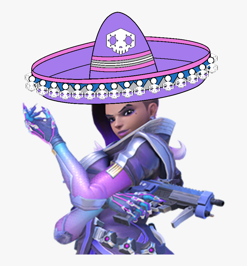Overwatch Heroes Of The Storm Purple Violet Cartoon - Sombra With A Sombrero, HD Png Download