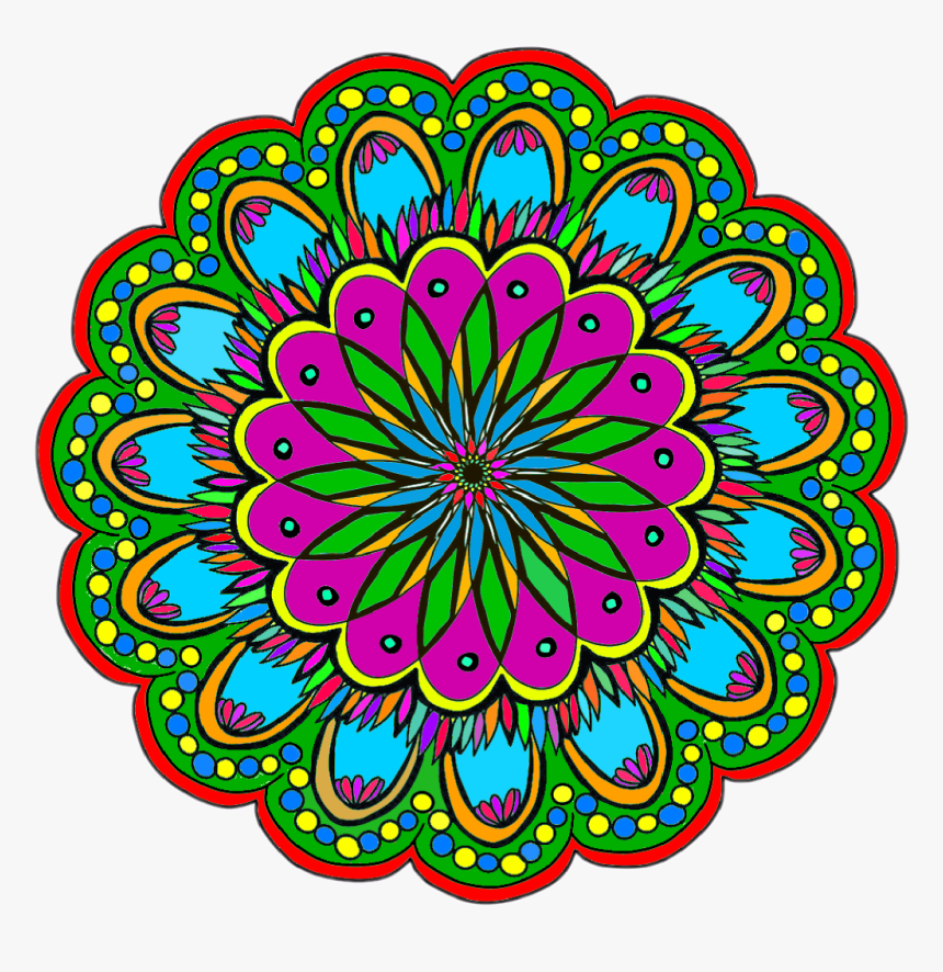 #colorful #mandala #freetoedit - Circle, HD Png Download