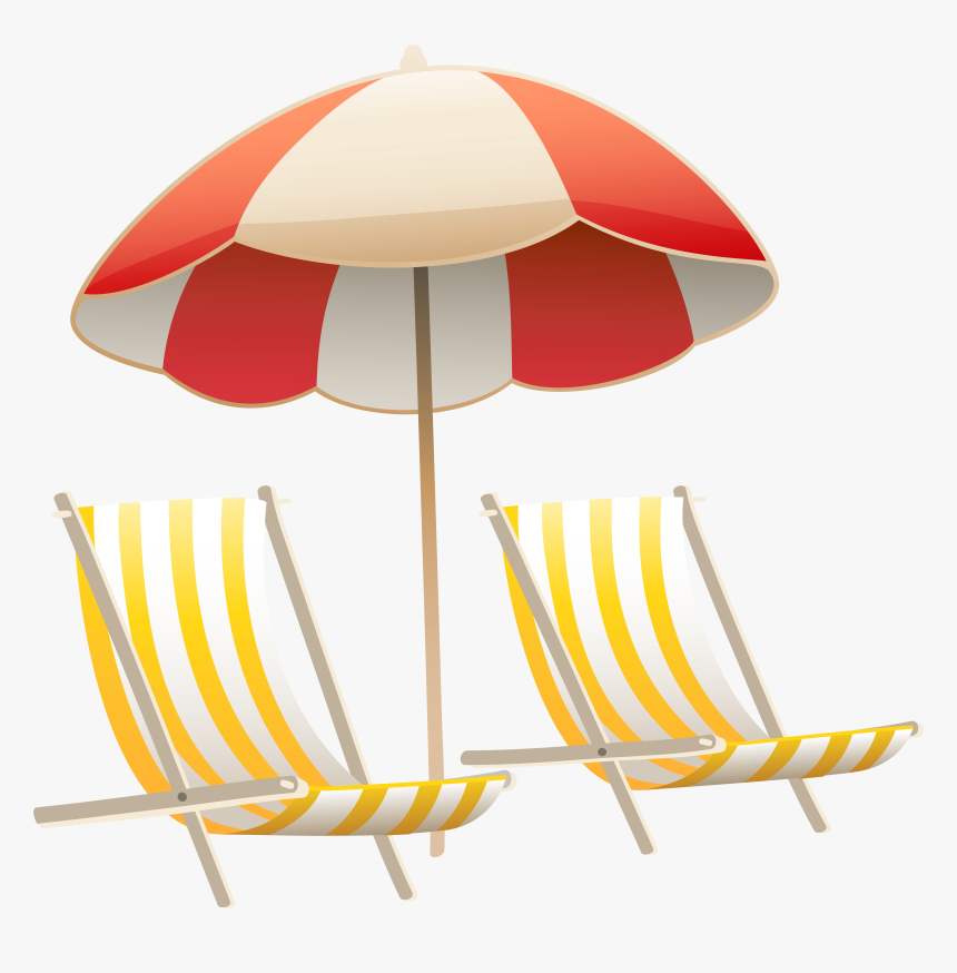 Beach Chair And Umbrella Clipart Clipground - Beach Chair And Umbrella Clip Art, HD Png Download