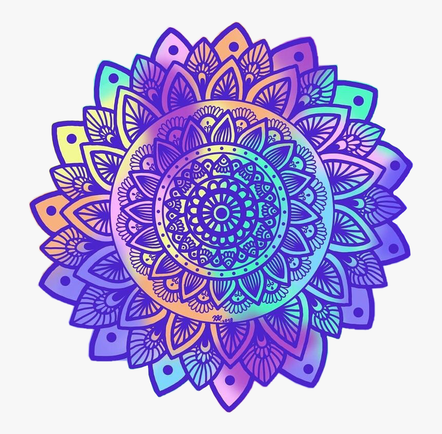 #mandala #mandalas #boho #bohemian #colorful #freetoedit - Colorful Transparent Mandala, HD Png Download