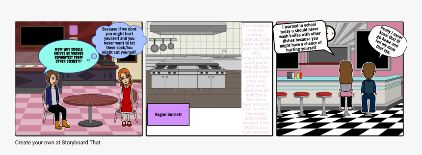 Comic For Kitchen Safety, HD Png Download