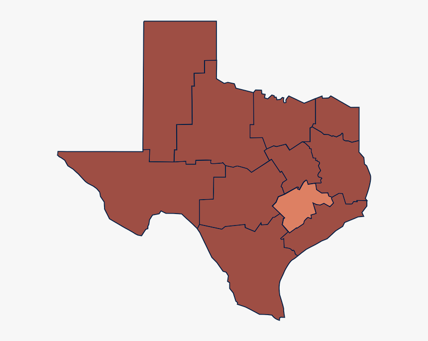 Texas Bluebonnet Country - Texas Map, HD Png Download