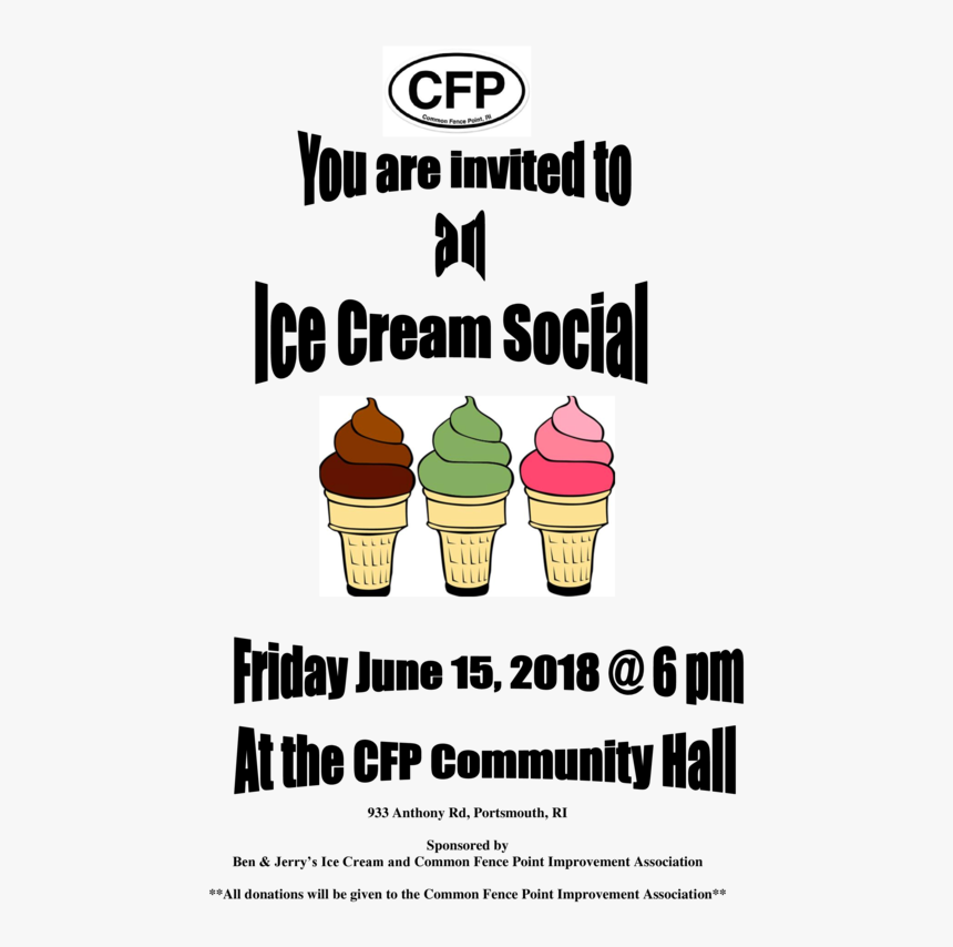 Free Ice Cream Will Be Served, Starting At 6 P - Ice Cream Cone Clip Art, HD Png Download