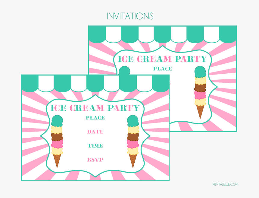 Free Ice Cream Invitations, HD Png Download
