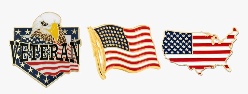 Custom Lapel Pins Landing Page Flag Pins - United States Veteran Eagle, HD Png Download