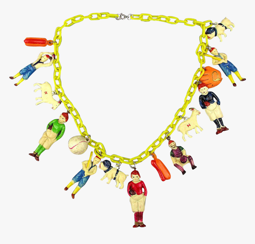 Vintage 1940s Celluloid Charm Necklace Occupied Japan - Necklace, HD Png Download