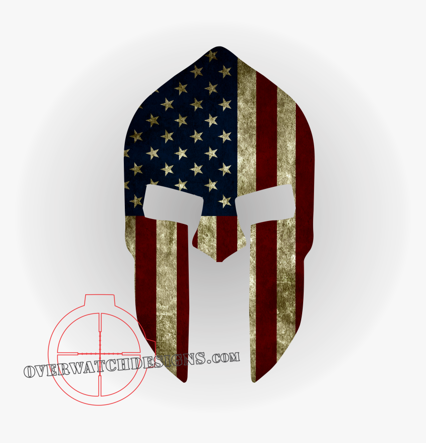 Spartan Helmet With Flag, HD Png Download