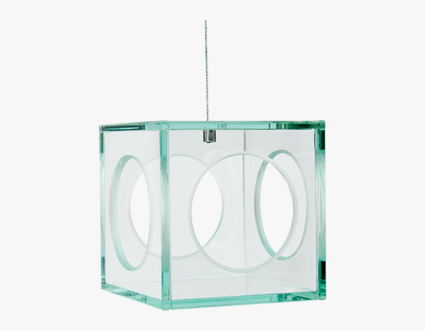 Gold Leaf Design Hanging Glass Cube - Circle, HD Png Download