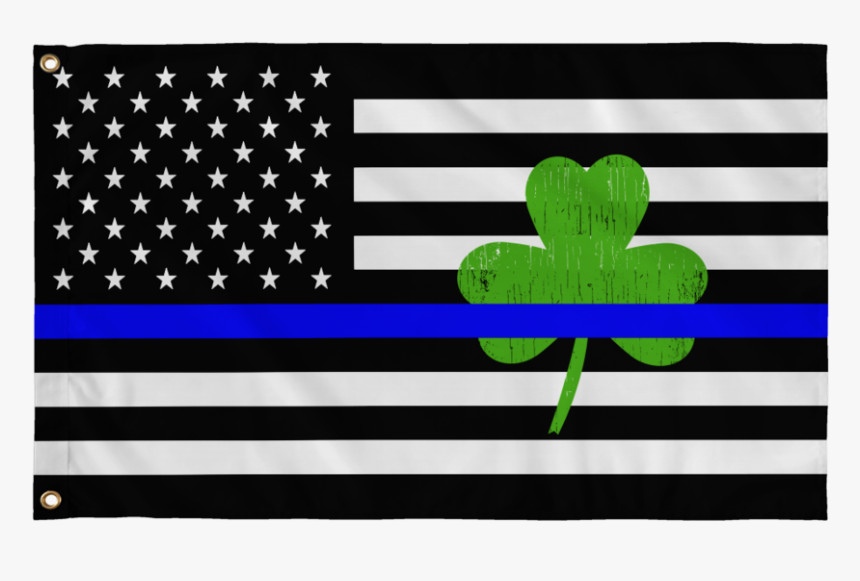 Shamrock Thin Blue Line Usa Flag 
 Class Lazyload None - Thin Blue Line Svg, HD Png Download
