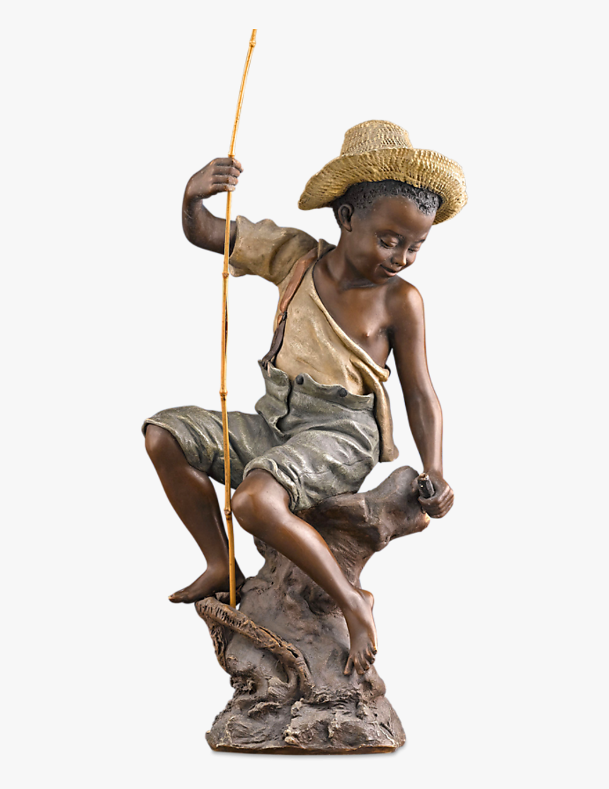 Goldscheider Boy Fishing Figurine - Statue, HD Png Download