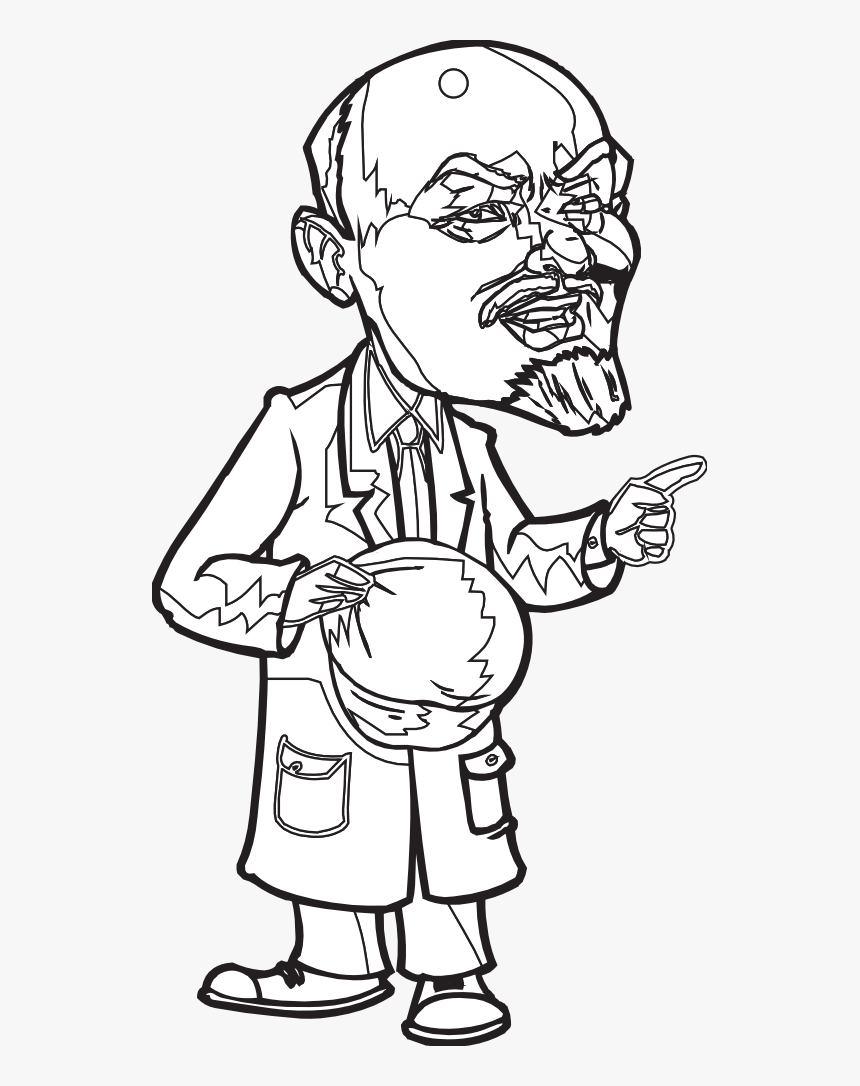 Lenin Drawing Outline - Cartoon, HD Png Download