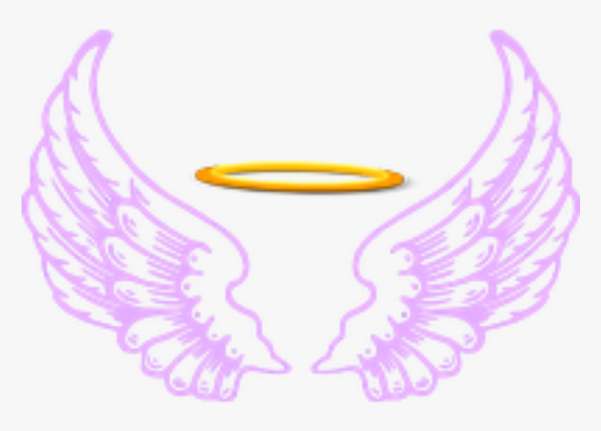Ftestickers Fantasyart Angel Wings Halo Purple, HD Png Download