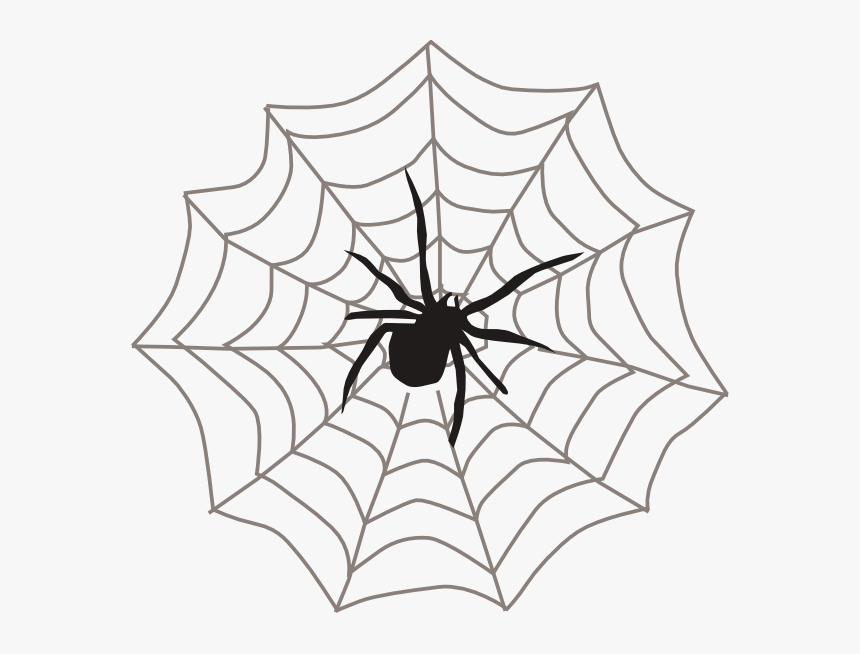 Simple Black Spider Sitting On His Net Tattoo Design, HD Png Download