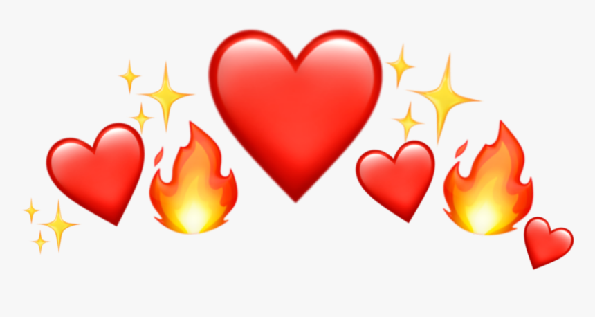 #fire #heart #emoji #shine #yellow #red #cute #tumblr, HD Png Download