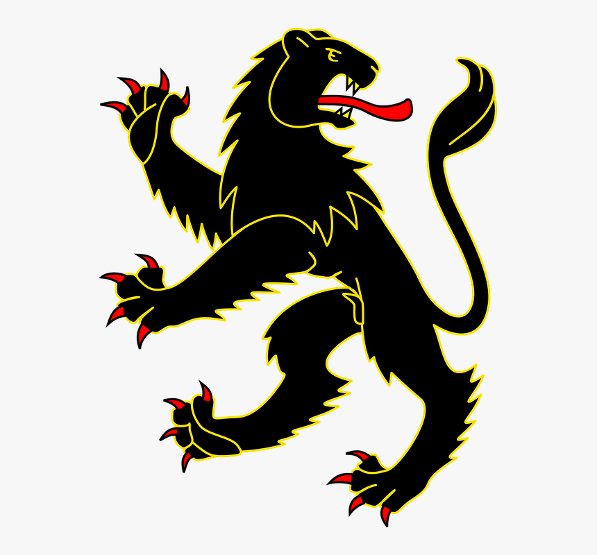 Lion, Black, Gold, Tongue, Claws, Power, Danger, HD Png Download