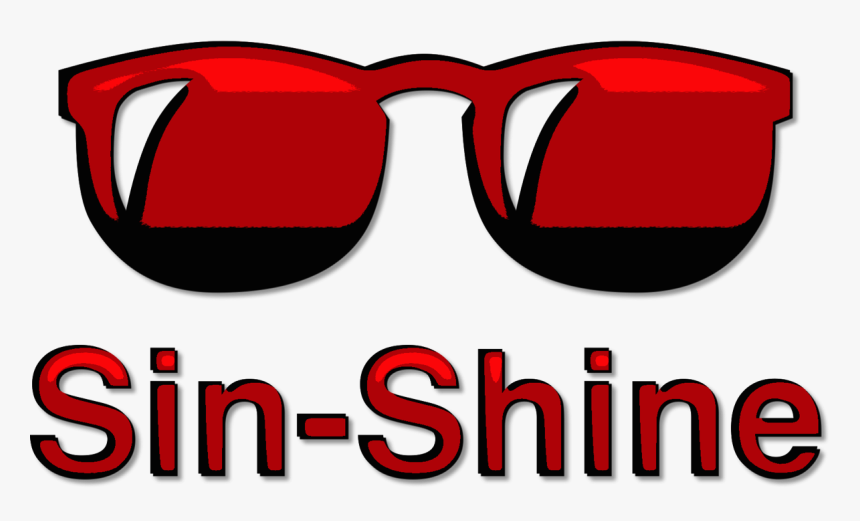 A Pair Of Red Sunglasses Above The Word Sin-shine In, HD Png Download