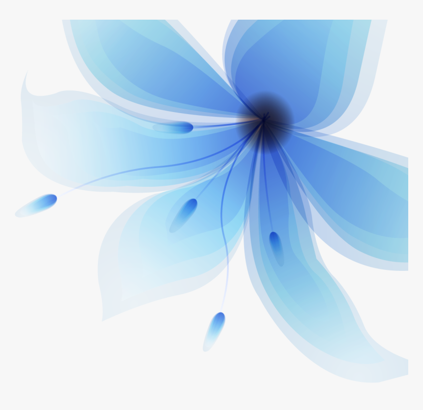 Blue Light Large Flower Flowers Free Transparent Image, HD Png Download