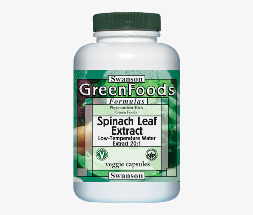 Swanson Spinach Leaf Extract 20 1 650 Mg 60 Veg Caps, HD Png Download