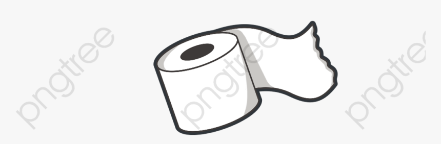 White Cartoon Toilet Paper, HD Png Download