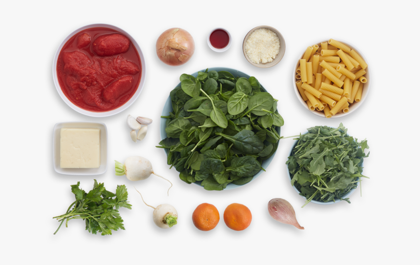 Cheesy Baked Pasta & Spinach With Arugula & Clementine, HD Png Download