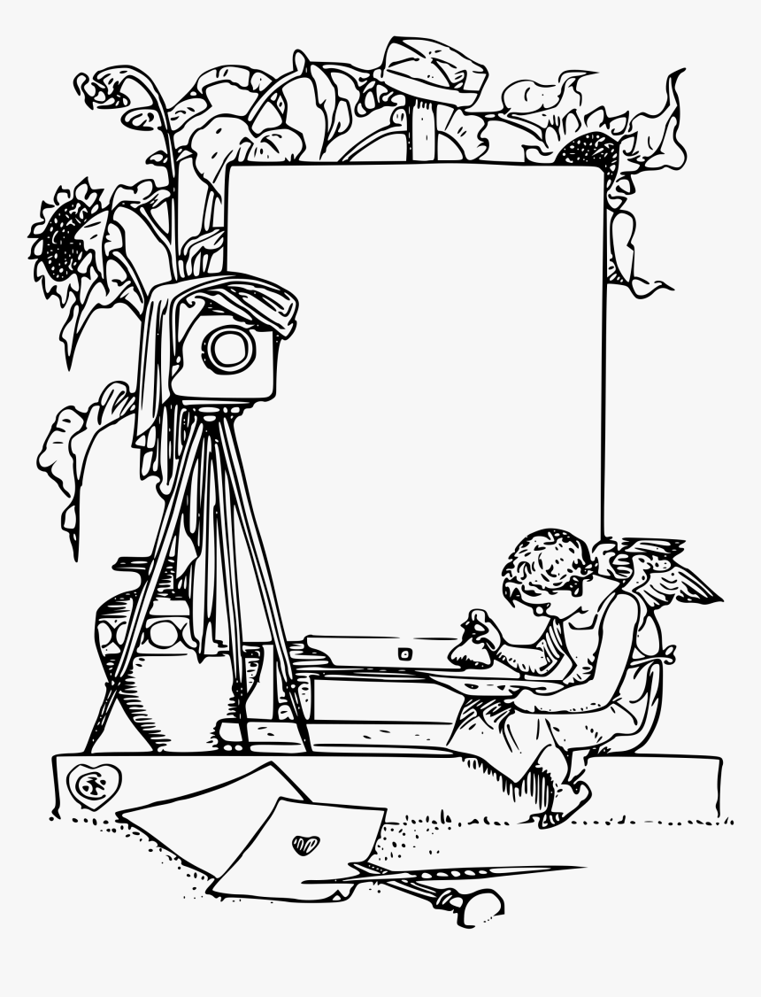 Bookplate With An Angel - Angel's Frame Borders, HD Png Download