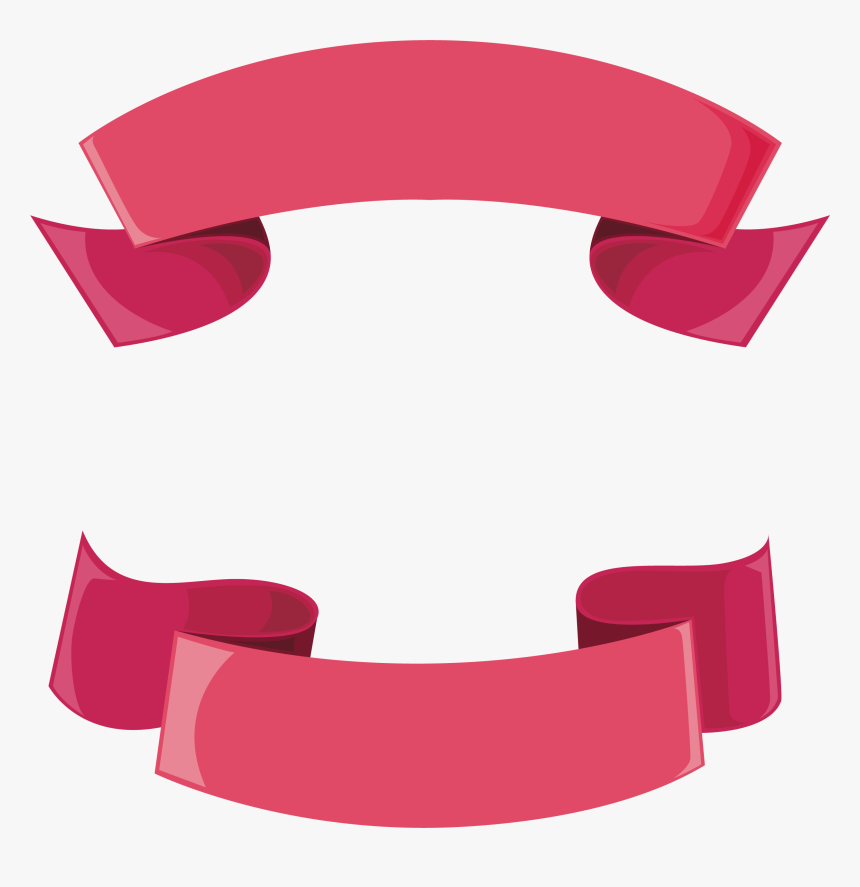 Pink Ribbon Header - Ribbon Text Box Vector, HD Png Download ...