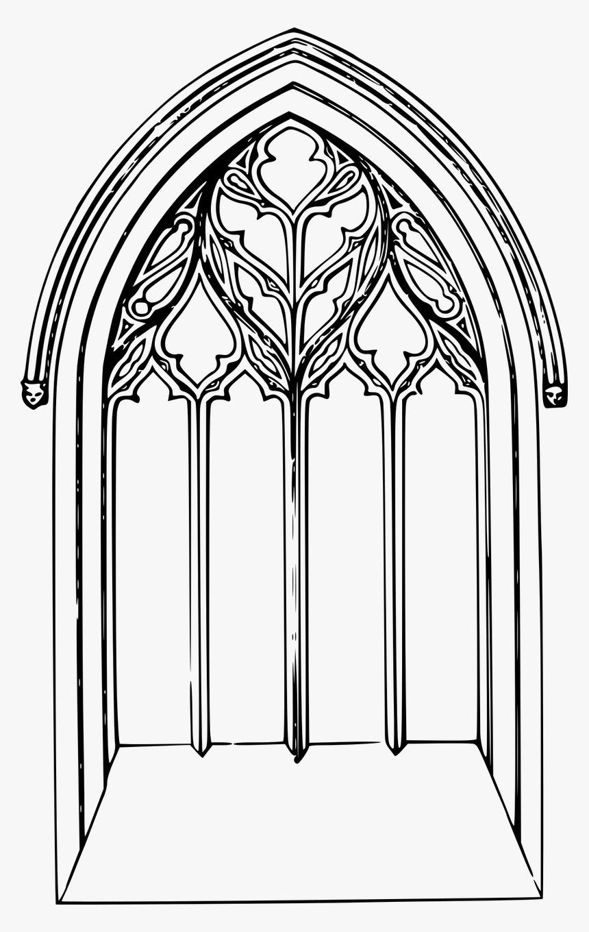 Church Window Clipart Black And White, HD Png Download