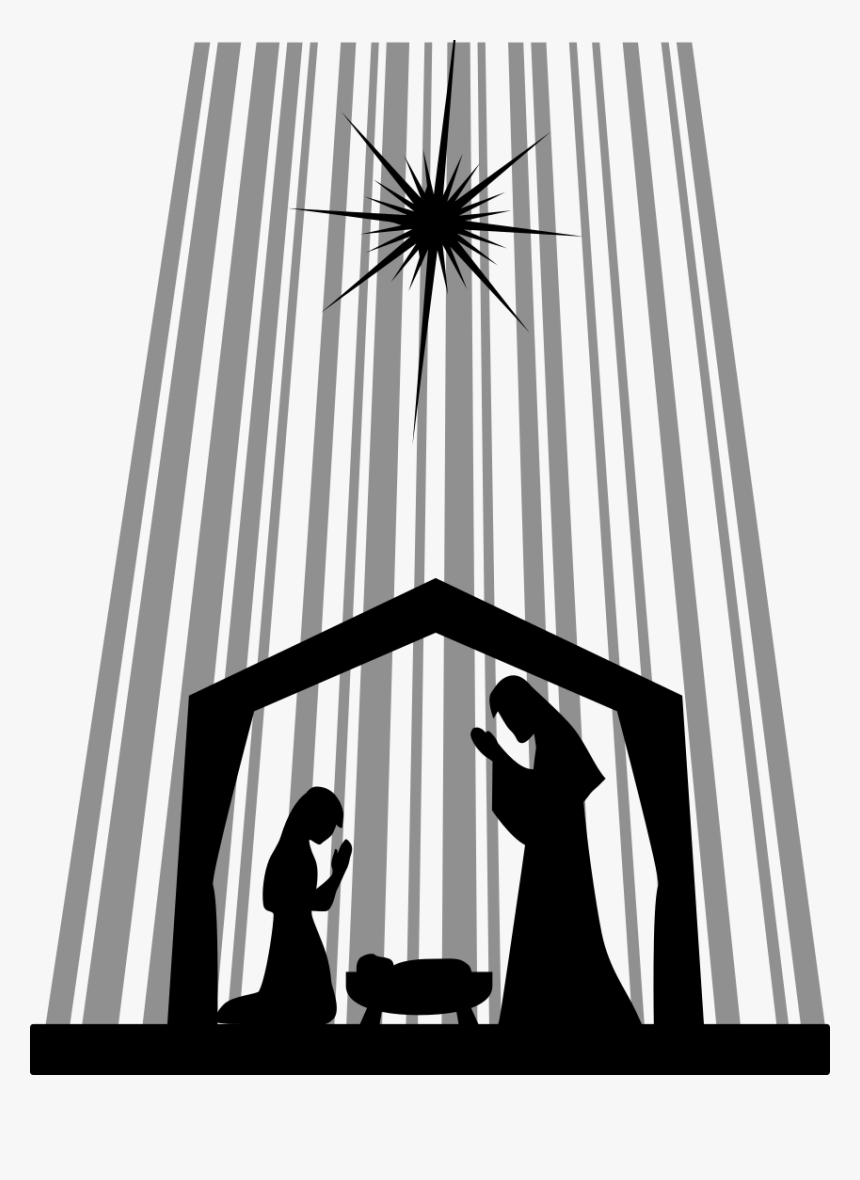 Nativity Of Jesus Nativity Scene Silhouette Manger - Nativity Silhouette Easy, HD Png Download