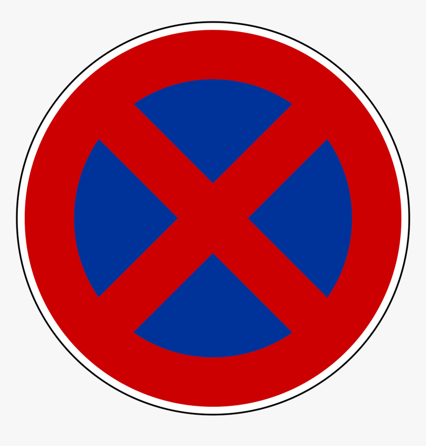 Stop & Parking Prohibited Road Sign - Dopravní Značka Zákaz Zastavení, HD Png Download