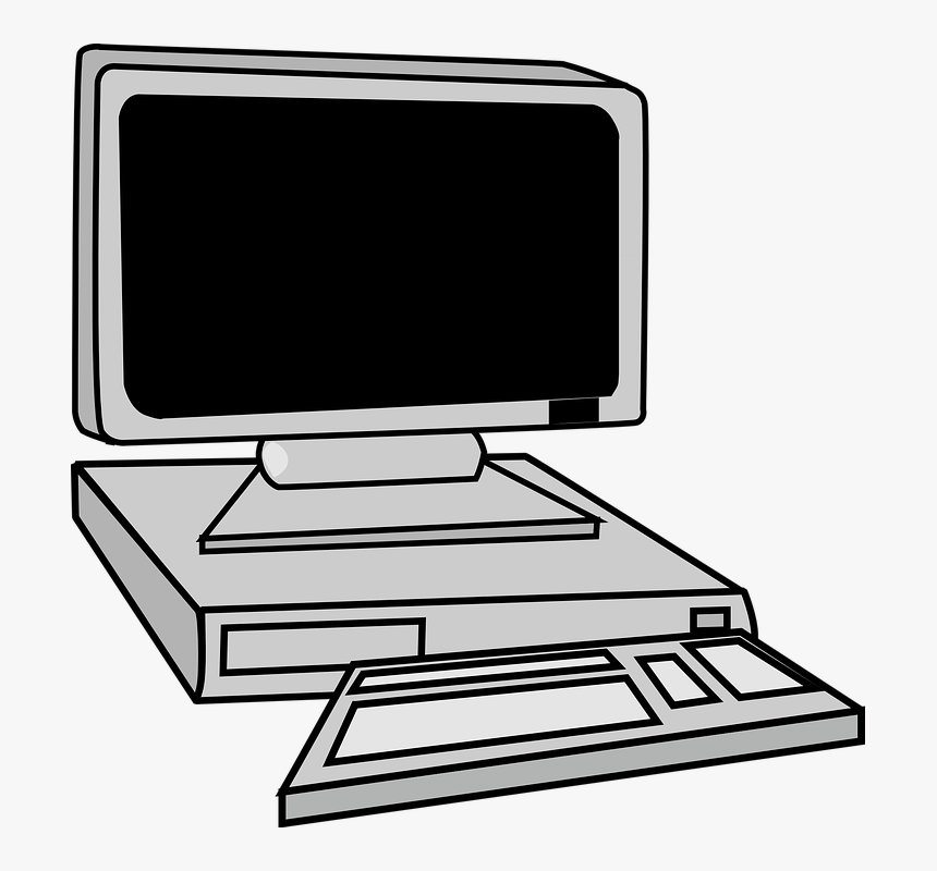 Computer, Pc, Monitor, Storage, Screen, Technology - Black And White Computer, HD Png Download