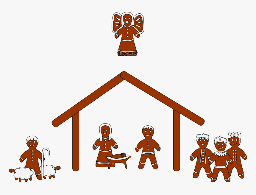Clipart Gingerbread Nativity - С Рождеством Картинки Вектор, HD Png Download
