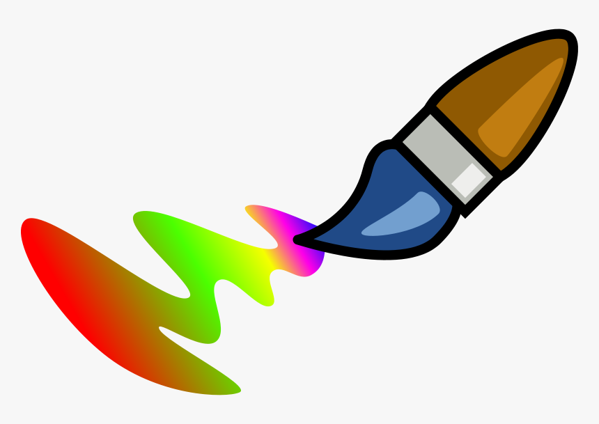 Free Vector Color Brush Cartoon Clip Art - Paint Brush Cartoon, HD Png Download