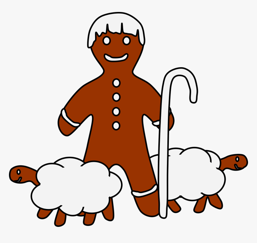 Nativity Clipart Peanuts - Transparent Shepherd With Sheep Clipart, HD Png Download