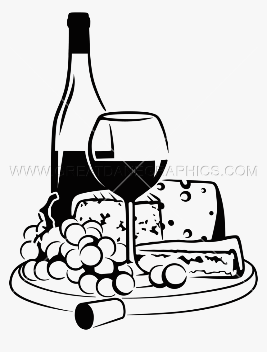 Transparent Cheese Clipart Png - Wine Clipart Black And White, Png Download