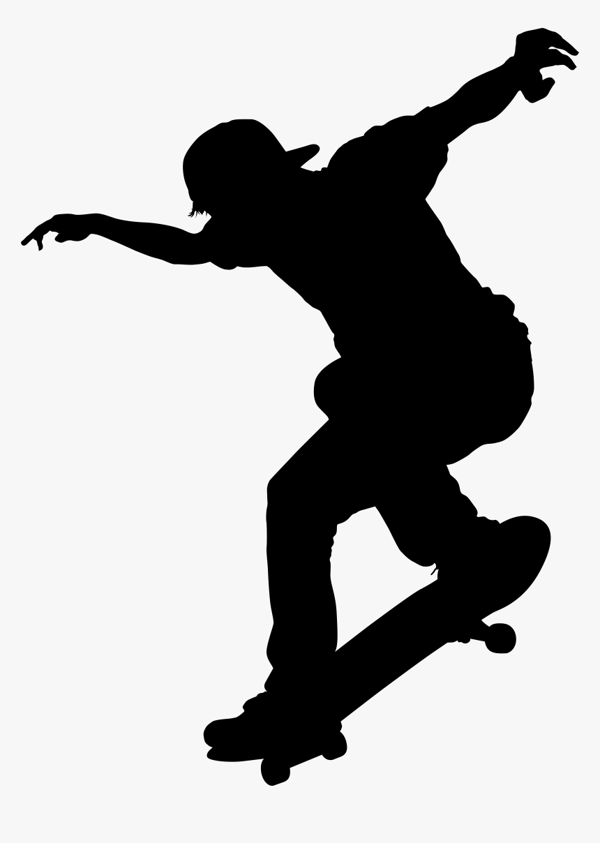 Skateboarding Silhouette Roller Skating Clip Art - Skater Png, Transparent Png