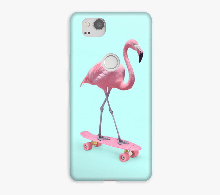 Flamingo On Skateboard Case Pixel - Flamingo Skate, HD Png Download
