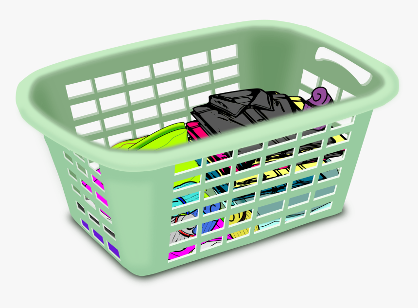 Folded Laundry Cliparts - Clip Art Of Basket, HD Png Download